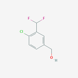 molecular formula C8H7ClF2O B3010369 [4-Chloro-3-(difluoromethyl)phenyl]methanol CAS No. 2503202-15-9