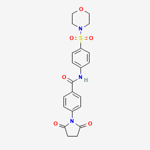 molecular formula C21H21N3O6S B3010376 4-(2,5-dioxopyrrolidin-1-yl)-N-(4-(morpholinosulfonyl)phenyl)benzamide CAS No. 781656-74-4