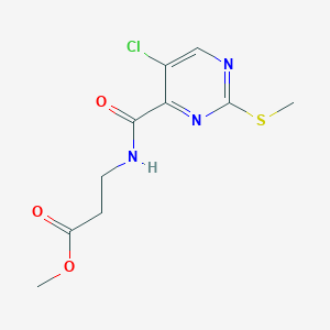 molecular formula C10H12ClN3O3S B3010383 Methyl 3-[(5-chloro-2-methylthiopyrimidin-4-yl)carbonylamino]propanoate CAS No. 1100076-41-2