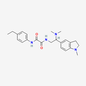 molecular formula C23H30N4O2 B3010385 N1-(2-(dimethylamino)-2-(1-methylindolin-5-yl)ethyl)-N2-(4-ethylphenyl)oxalamide CAS No. 922089-92-7