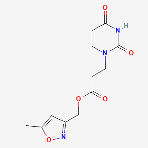 molecular formula C12H13N3O5 B3010393 (5-methylisoxazol-3-yl)methyl 3-(2,4-dioxo-3,4-dihydropyrimidin-1(2H)-yl)propanoate CAS No. 1251675-37-2