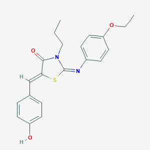 molecular formula C21H22N2O3S B301040 2-[(4-Ethoxyphenyl)imino]-5-(4-hydroxybenzylidene)-3-propyl-1,3-thiazolidin-4-one 