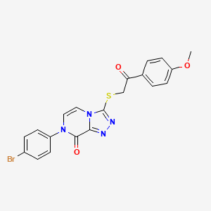 molecular formula C20H15BrN4O3S B3010405 7-(4-bromophenyl)-3-{[2-(4-methoxyphenyl)-2-oxoethyl]thio}[1,2,4]triazolo[4,3-a]pyrazin-8(7H)-one CAS No. 1223762-01-3