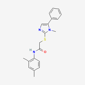 molecular formula C20H21N3OS B3010407 N-(2,4-dimethylphenyl)-2-((1-methyl-5-phenyl-1H-imidazol-2-yl)thio)acetamide CAS No. 932352-41-5