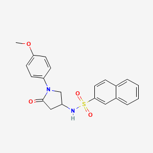 molecular formula C21H20N2O4S B3010408 N-[1-(4-methoxyphenyl)-5-oxopyrrolidin-3-yl]naphthalene-2-sulfonamide CAS No. 896311-17-4
