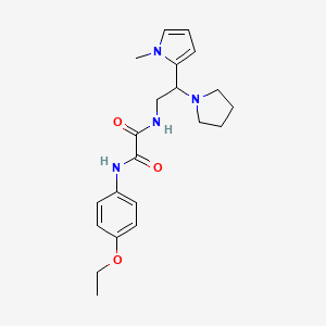 molecular formula C21H28N4O3 B3010419 N1-(4-ethoxyphenyl)-N2-(2-(1-methyl-1H-pyrrol-2-yl)-2-(pyrrolidin-1-yl)ethyl)oxalamide CAS No. 1049349-77-0