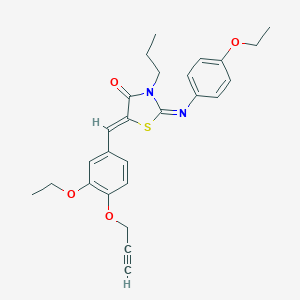 molecular formula C26H28N2O4S B301042 2-[(4-Ethoxyphenyl)imino]-5-[3-ethoxy-4-(2-propynyloxy)benzylidene]-3-propyl-1,3-thiazolidin-4-one 