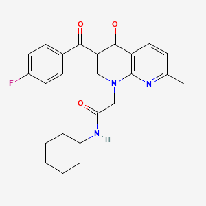 N-cyclohexyl-2-(3-(4-fluorobenzoyl)-7-methyl-4-oxo-1,8-naphthyridin-1(4H)-yl)acetamide