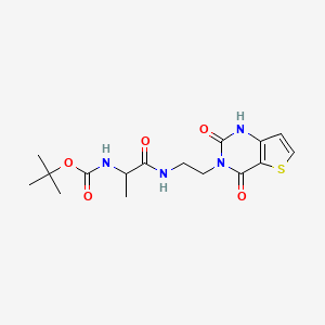 molecular formula C16H22N4O5S B3010423 tert-butyl (1-((2-(2,4-dioxo-1,2-dihydrothieno[3,2-d]pyrimidin-3(4H)-yl)ethyl)amino)-1-oxopropan-2-yl)carbamate CAS No. 1902922-44-4