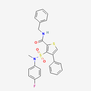 molecular formula C25H21FN2O3S2 B3010428 N-benzyl-3-[(4-fluorophenyl)(methyl)sulfamoyl]-4-phenylthiophene-2-carboxamide CAS No. 1105228-74-7