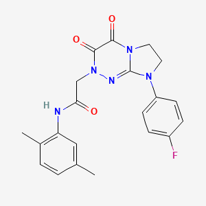 molecular formula C21H20FN5O3 B3010433 N-(2,5-dimethylphenyl)-2-(8-(4-fluorophenyl)-3,4-dioxo-3,4,7,8-tetrahydroimidazo[2,1-c][1,2,4]triazin-2(6H)-yl)acetamide CAS No. 941917-47-1