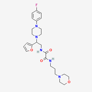 molecular formula C25H34FN5O4 B3010439 N1-(2-(4-(4-fluorophenyl)piperazin-1-yl)-2-(furan-2-yl)ethyl)-N2-(3-morpholinopropyl)oxalamide CAS No. 877632-20-7