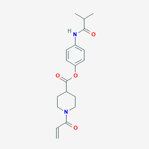 [4-(2-Methylpropanoylamino)phenyl] 1-prop-2-enoylpiperidine-4-carboxylate