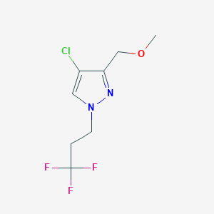 molecular formula C8H10ClF3N2O B3010452 4-chloro-3-(methoxymethyl)-1-(3,3,3-trifluoropropyl)-1H-pyrazole CAS No. 1856040-62-4