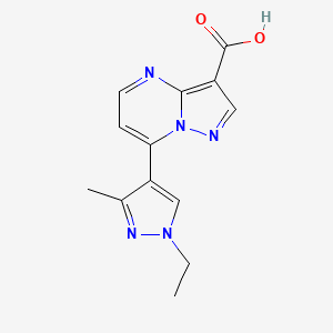 7-(1-ethyl-3-methyl-1H-pyrazol-4-yl)pyrazolo[1,5-a]pyrimidine-3-carboxylic acid