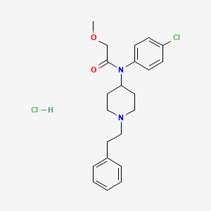 molecular formula C22H28Cl2N2O2 B3010456 N-(4-氯苯基)-2-甲氧基-N-[1-(2-苯乙基)-4-哌啶基]-乙酰胺，一水合氯化物 CAS No. 101345-75-9