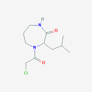 molecular formula C11H19ClN2O2 B3010458 4-(2-Chloroacetyl)-3-(2-methylpropyl)-1,4-diazepan-2-one CAS No. 2411195-05-4