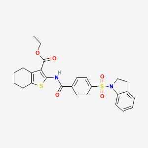 Ethyl 2-(4-(indolin-1-ylsulfonyl)benzamido)-4,5,6,7-tetrahydrobenzo[b]thiophene-3-carboxylate