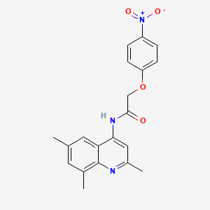 molecular formula C20H19N3O4 B3010462 2-(4-nitrophenoxy)-N-(2,6,8-trimethylquinolin-4-yl)acetamide CAS No. 946360-54-9