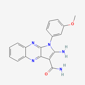 molecular formula C18H15N5O2 B3010464 2-amino-1-(3-methoxyphenyl)-1H-pyrrolo[2,3-b]quinoxaline-3-carboxamide CAS No. 844460-37-3