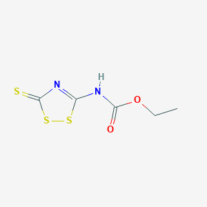 molecular formula C5H6N2O2S3 B3010467 ethyl N-(3-thioxo-3H-1,2,4-dithiazol-5-yl)carbamate CAS No. 36289-42-6