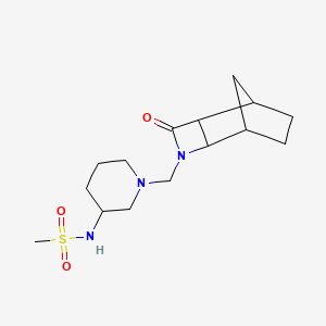 molecular formula C15H25N3O3S B3010473 N-[1-({4-oxo-3-azatricyclo[4.2.1.0^{2,5}]nonan-3-yl}methyl)piperidin-3-yl]methanesulfonamide CAS No. 1333769-79-1