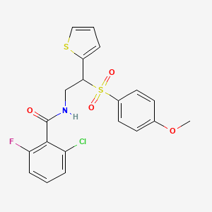 2-chloro-6-fluoro-N-[2-[(4-methoxyphenyl)sulfonyl]-2-(2-thienyl)ethyl]benzamide