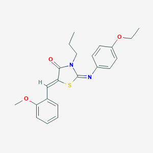 molecular formula C22H24N2O3S B301048 2-[(4-Ethoxyphenyl)imino]-5-(2-methoxybenzylidene)-3-propyl-1,3-thiazolidin-4-one 