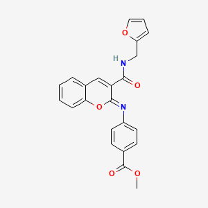 molecular formula C23H18N2O5 B3010481 methyl 4-({(2Z)-3-[(furan-2-ylmethyl)carbamoyl]-2H-chromen-2-ylidene}amino)benzoate CAS No. 1327181-87-2