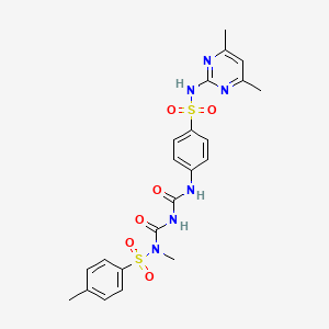 molecular formula C22H24N6O6S2 B3010482 N-(((4-(N-(4,6-dimethylpyrimidin-2-yl)sulfamoyl)phenyl)carbamoyl)carbamoyl)-N,4-dimethylbenzenesulfonamide CAS No. 312614-00-9