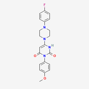 molecular formula C21H21FN4O3 B3010485 6-(4-(4-fluorophenyl)piperazin-1-yl)-3-(4-methoxyphenyl)pyrimidine-2,4(1H,3H)-dione CAS No. 847398-77-0