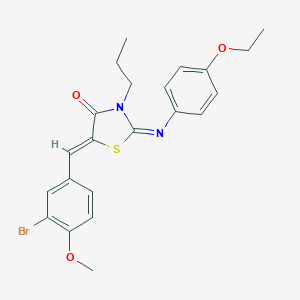 molecular formula C22H23BrN2O3S B301049 5-(3-Bromo-4-methoxybenzylidene)-2-[(4-ethoxyphenyl)imino]-3-propyl-1,3-thiazolidin-4-one 