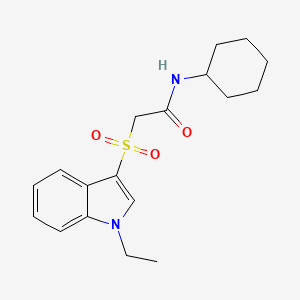N-cyclohexyl-2-(1-ethylindol-3-yl)sulfonylacetamide