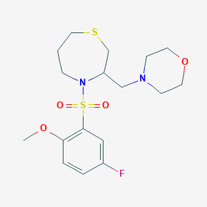 molecular formula C17H25FN2O4S2 B3010498 4-((4-((5-Fluoro-2-methoxyphenyl)sulfonyl)-1,4-thiazepan-3-yl)methyl)morpholine CAS No. 1428349-72-7
