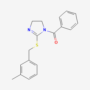 (2-((3-methylbenzyl)thio)-4,5-dihydro-1H-imidazol-1-yl)(phenyl)methanone