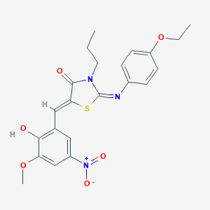 2-[(4-Ethoxyphenyl)imino]-5-{2-hydroxy-5-nitro-3-methoxybenzylidene}-3-propyl-1,3-thiazolidin-4-one