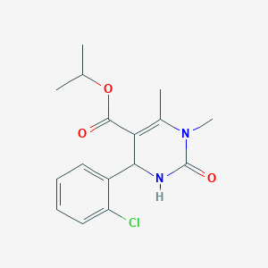 molecular formula C16H19ClN2O3 B3010501 Propan-2-yl 6-(2-chlorophenyl)-3,4-dimethyl-2-oxo-1,6-dihydropyrimidine-5-carboxylate CAS No. 303137-60-2