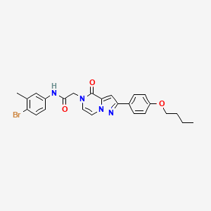 molecular formula C25H25BrN4O3 B3010503 N-(4-bromo-3-methylphenyl)-2-(2-(4-butoxyphenyl)-4-oxopyrazolo[1,5-a]pyrazin-5(4H)-yl)acetamide CAS No. 1223981-24-5