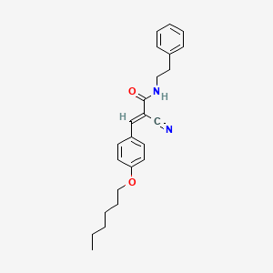 molecular formula C24H28N2O2 B3010507 (E)-2-cyano-3-(4-hexoxyphenyl)-N-(2-phenylethyl)prop-2-enamide CAS No. 475063-83-3