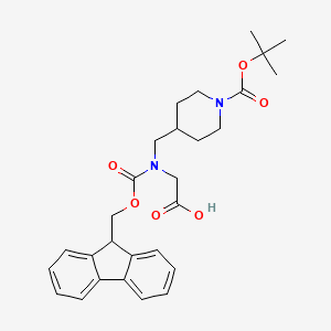 2-((((9H-fluoren-9-yl)methoxy)carbonyl)((1-(tert-butoxycarbonyl)piperidin-4-yl)methyl)amino)acetic acid
