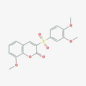 molecular formula C18H16O7S B3010511 3-[(3,4-二甲氧基苯基)磺酰基]-8-甲氧基-2H-色烯-2-酮 CAS No. 866347-84-4