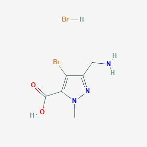 molecular formula C6H9Br2N3O2 B3010516 3-(aminomethyl)-4-bromo-1-methyl-1H-pyrazole-5-carboxylic acid hydrobromide CAS No. 2137604-66-9