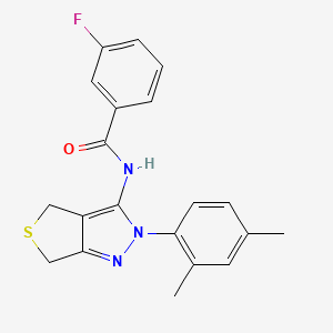 N-[2-(2,4-dimethylphenyl)-4,6-dihydrothieno[3,4-c]pyrazol-3-yl]-3-fluorobenzamide
