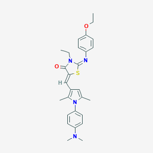 molecular formula C28H32N4O2S B301053 5-({1-[4-(dimethylamino)phenyl]-2,5-dimethyl-1H-pyrrol-3-yl}methylene)-2-[(4-ethoxyphenyl)imino]-3-ethyl-1,3-thiazolidin-4-one 