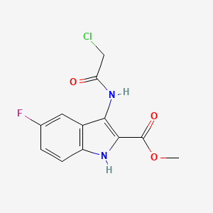 molecular formula C12H10ClFN2O3 B3010533 methyl 3-(2-chloroacetamido)-5-fluoro-1H-indole-2-carboxylate CAS No. 843631-16-3