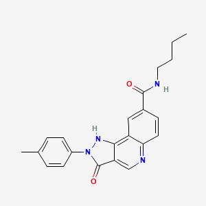 molecular formula C22H22N4O2 B3010535 N-butyl-3-oxo-2-(p-tolyl)-3,5-dihydro-2H-pyrazolo[4,3-c]quinoline-8-carboxamide CAS No. 1251590-95-0
