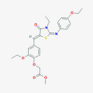 methyl {2-ethoxy-4-[(Z)-{(2E)-2-[(4-ethoxyphenyl)imino]-3-ethyl-4-oxo-1,3-thiazolidin-5-ylidene}methyl]phenoxy}acetate