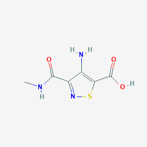 molecular formula C6H7N3O3S B3010550 4-Amino-3-[(methylamino)carbonyl]isothiazole-5-carboxylic acid CAS No. 1112444-89-9