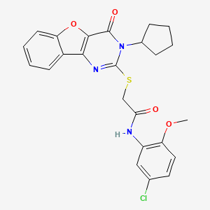 N-(5-chloro-2-methoxyphenyl)-2-[(3-cyclopentyl-4-oxo-3,4-dihydro[1]benzofuro[3,2-d]pyrimidin-2-yl)sulfanyl]acetamide