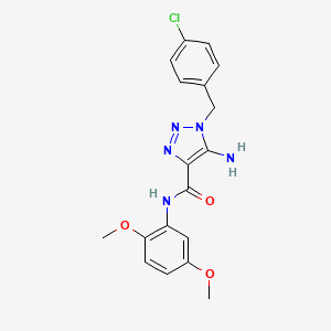 molecular formula C18H18ClN5O3 B3010573 5-amino-1-(4-chlorobenzyl)-N-(2,5-dimethoxyphenyl)-1H-1,2,3-triazole-4-carboxamide CAS No. 900013-59-4